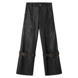 Pocket Detail Faux Leather Pants