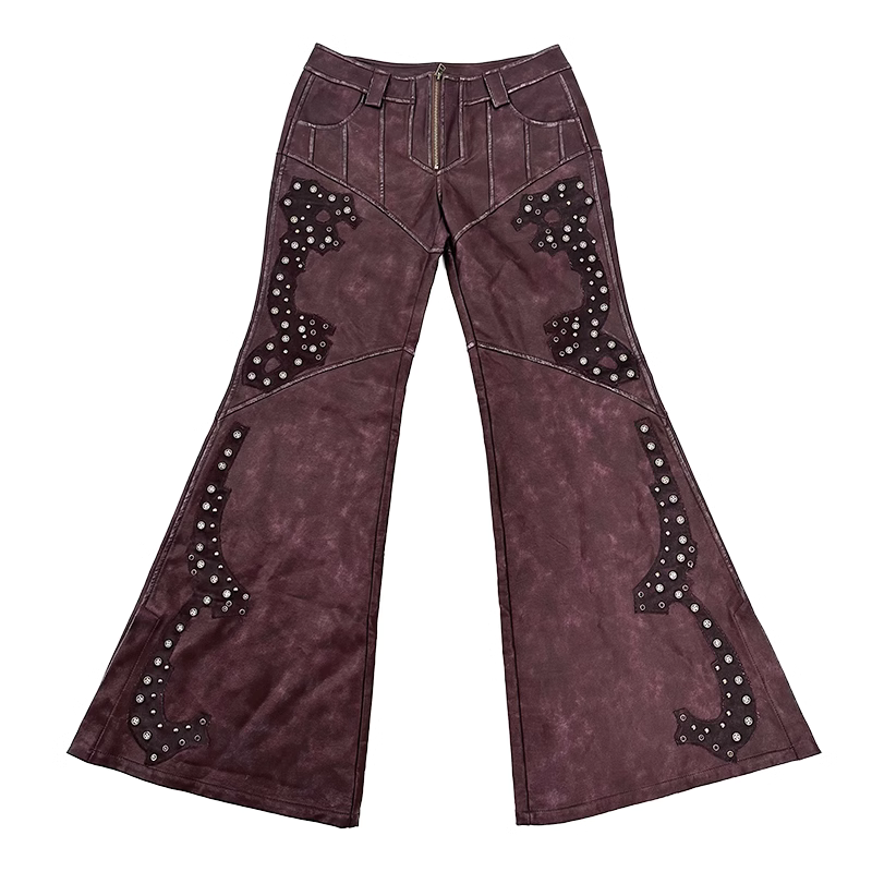 Studded Faux Leather Pants