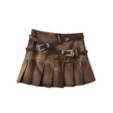 Multi Belt Denim Skirt